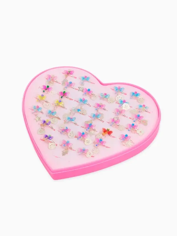 Кольцо &laquo;Выбражулька&raquo; стрекоза с подвеской, МИКС, безразмерное (фас. 36 шт.)