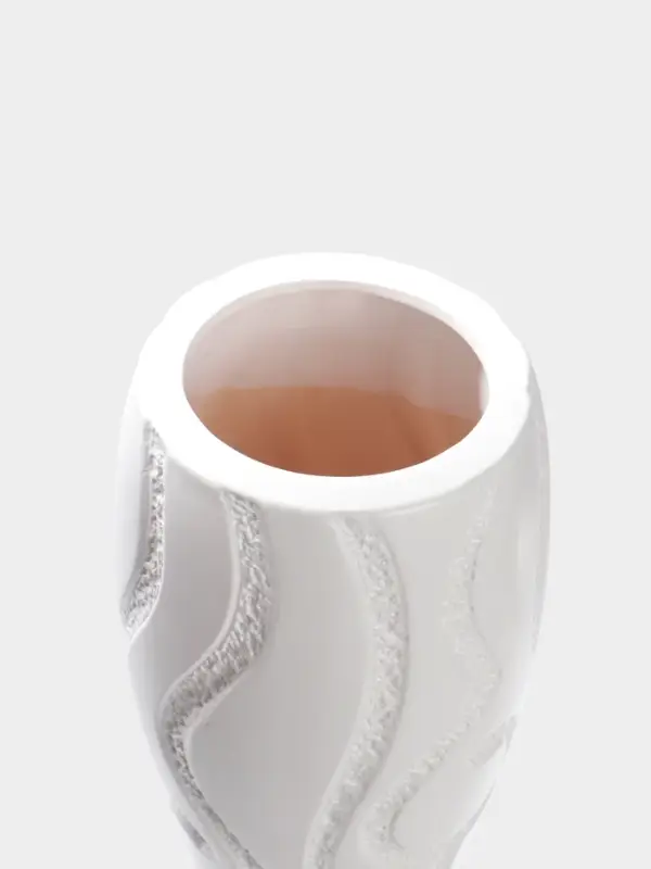 Ваза напольная керамика "Висент" 56х13 см, белый