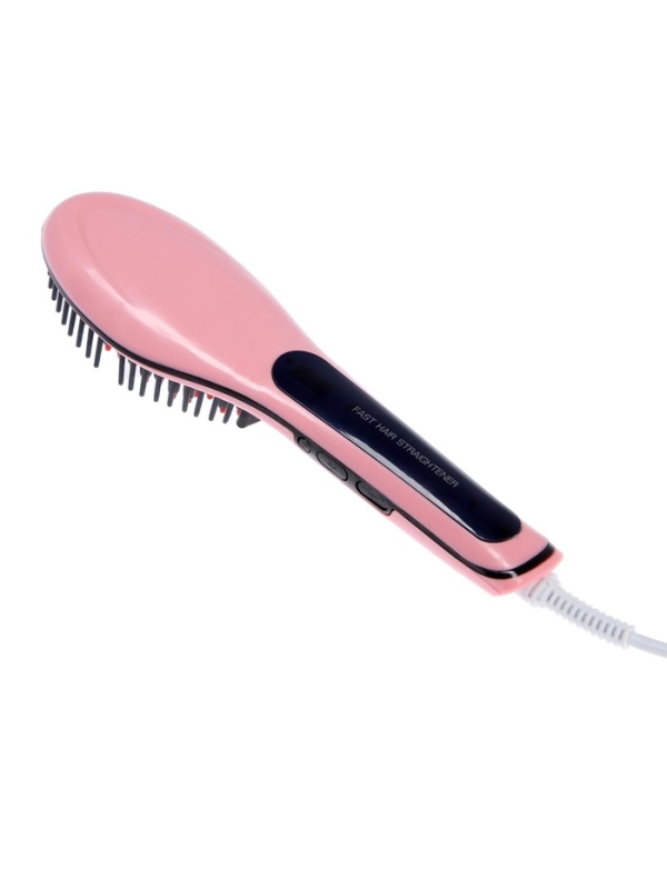 Расческа Luazon LR-01, электрическая, 35 Вт, дисплей, регулировка t, 220 В, розовая
