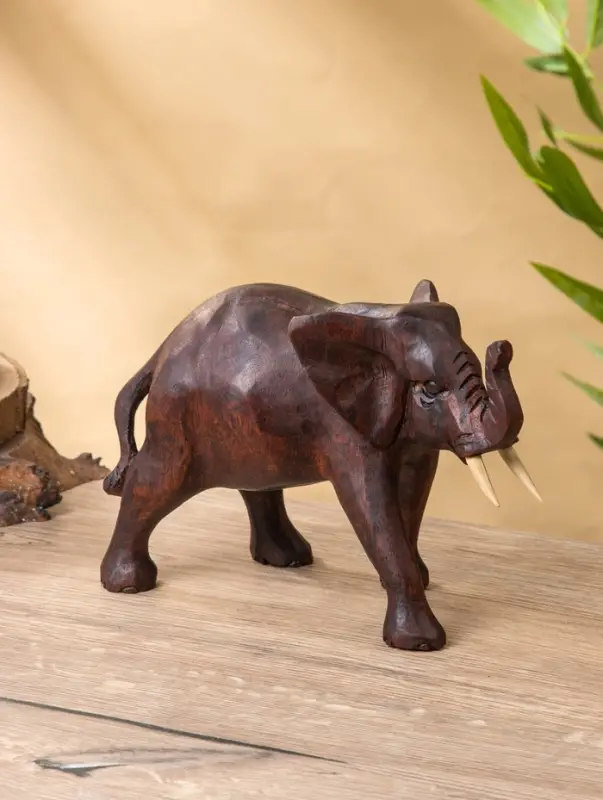 Сувенир "Слон" дерево Суар, 24х11х16 см, цв. тёмно-коричневый