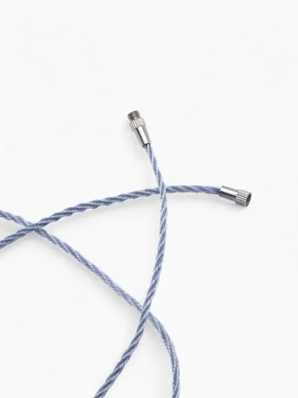 Шнурок гайтан 60 см d=2 мм, цвет серебряный, винтовой замок серебро