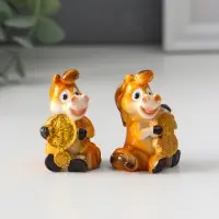 Сувенир полистоун "Коняшка с валютой" МИКС 3х2,5х4,5 см