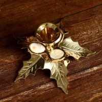 Подсвечник "Лукка" латунь, перламутр 12 см