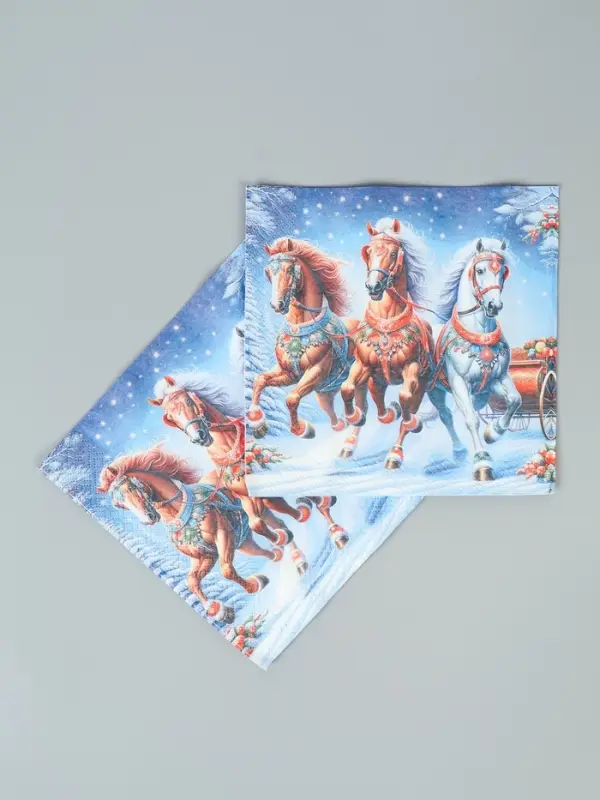 Салфетки бумажные трёхслойные &laquo;Зимняя тройка&raquo;, 33х33, 20 шт