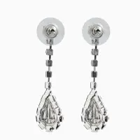 Набор 2 предмета: серьги, колье &laquo;Вечерний шик. Капля&raquo;, бело-красный в серебре