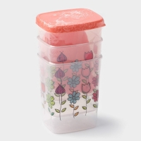 Набор банок для сыпучих Доляна &laquo;Клумба&raquo;, 250 мл, 3 шт, цвет МИКС