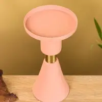 Подсвечник на 1 свечу текстурный "Пудровый" 10,5х10,5х19,5 см