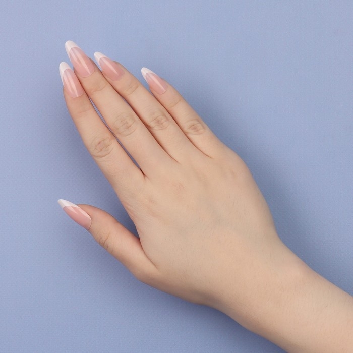 Накладные ногти &laquo;Classic French&raquo;, 24 шт, с клеевыми пластинами, форма миндаль, цвет нежно-розовый/белый