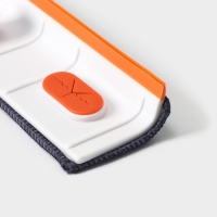 Окномойка с насадкой из микрофибры Raccoon, фиксатор, стальная телескопическая ручка, 28&times;7&times;85(120) см, цвет белый, оранжевый