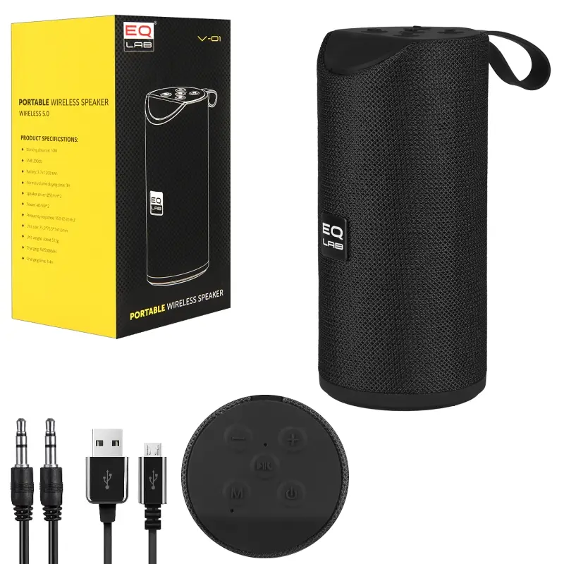 Портативная акустика V-01 Черная (40шт/кор)