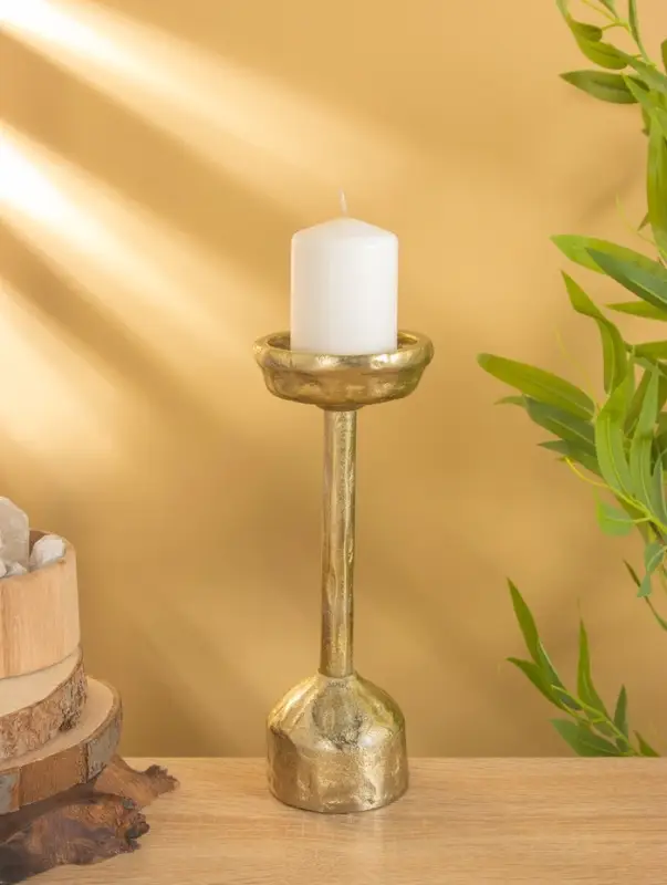Подсвечник &laquo;Креманка&raquo;, 26 см, алюминий, золото