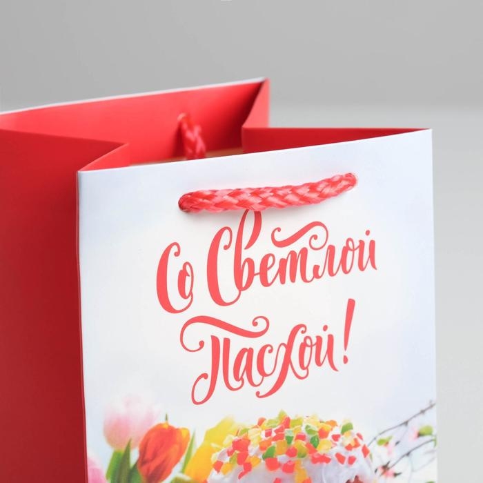 Пакет подарочный, упаковка, &laquo;Со Светлой Пасхой!&raquo;, 10 х 16 х10 см