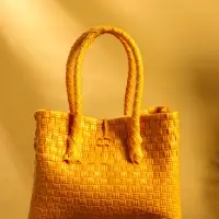 Сумка плетёная пластиковая 23х11х30 см, цв. жёлтый