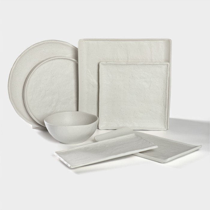 Блюдо фарфоровое для подачи Magistro Slate, 27,5&times;27,5 см, цвет белый