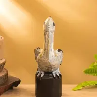 Сувенир интерьерный "Пеликан" 7х7х20 см, дерево, цв. белый с золотом