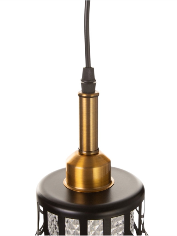 Светильник "Волны" 1х40Вт Е27 черный/золото 16х16х21+100см