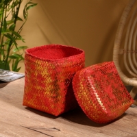 Корзинка плетеная "Голден" 16х16х23 см, розовый