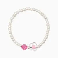 Набор детский &laquo;Выбражулька&raquo; 2 предмета: бусы, браслет, цветы, жемчуг, цвет бело-розовый