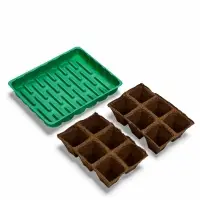 Набор для рассады: торфяная кассета, 12 ячеек по 50 мл, поддон _ &times; _ см, зелёный