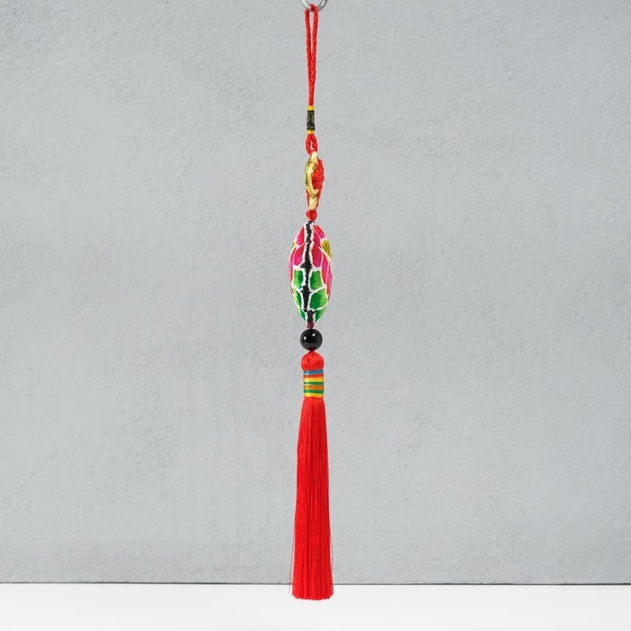 Подвеска текстиль "Лотос" красная 2х10х29 см