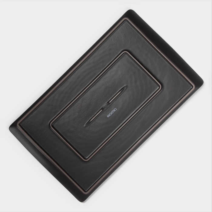 Блюдо для подачи Magistro Black style, 33,5&times;20,5 см, фарфор, чёрное