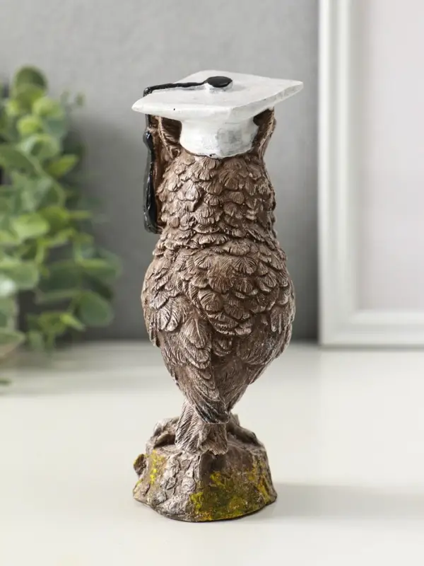 Фигура "Филин ученый", высота 14 см, коричневый