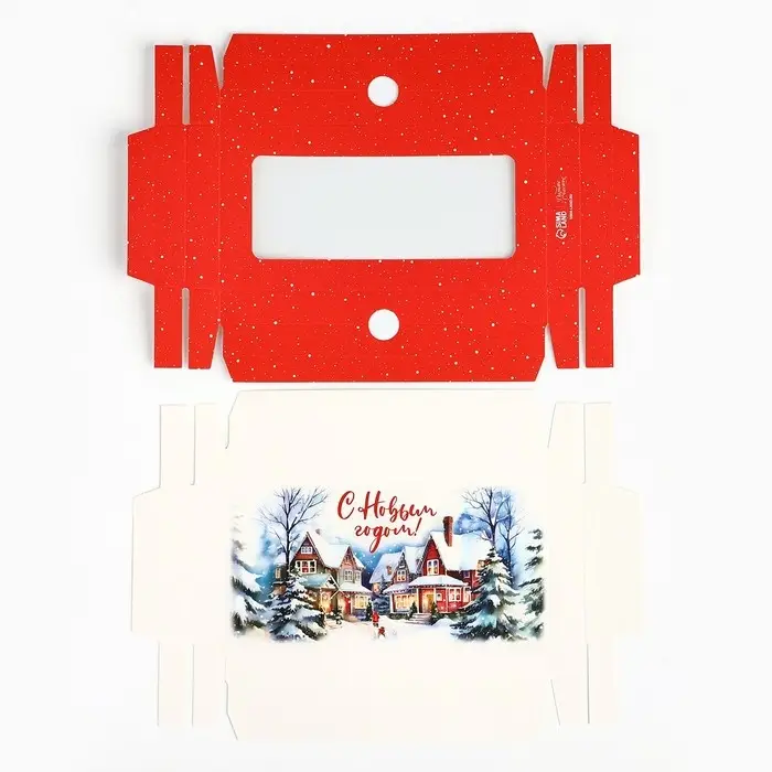 Коробка для шоколада &laquo;Яркие огни&raquo;, с окном, 16.4 х 8.4 х 1.7 см