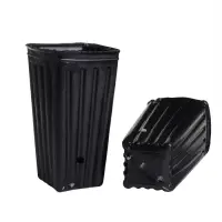 Пакет для рассады, 1,5 л, 11 &times; 11 см, h = 20 см, полиэтилен, чёрный, Greengo