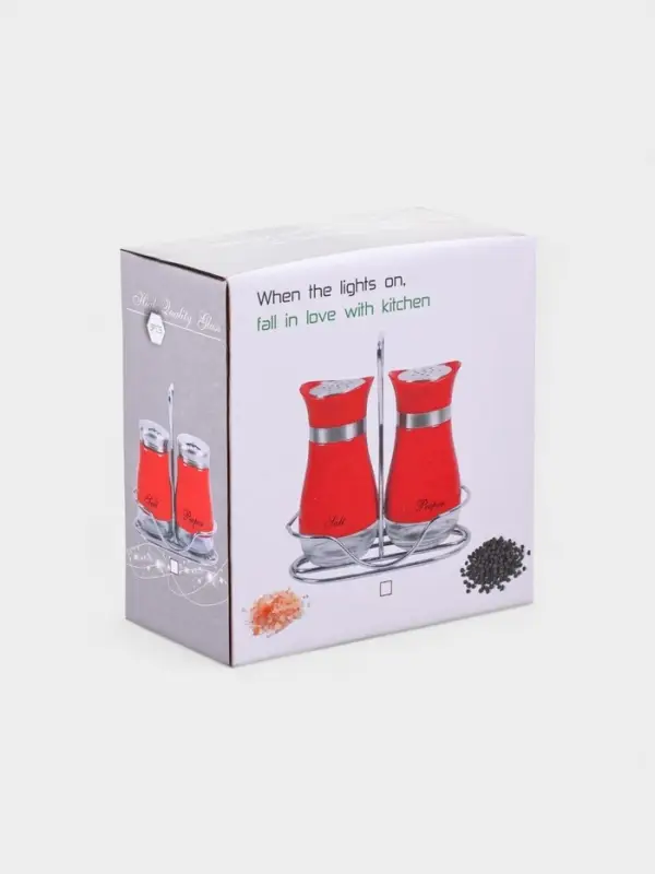 Набор для специй "Сияние.Silver", 2 шт, на подставке