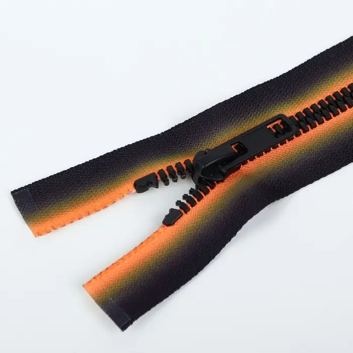 Молния &laquo;Трактор&raquo;, №5, разъёмная, замок автомат, 35 см, оранжевая, чёрная