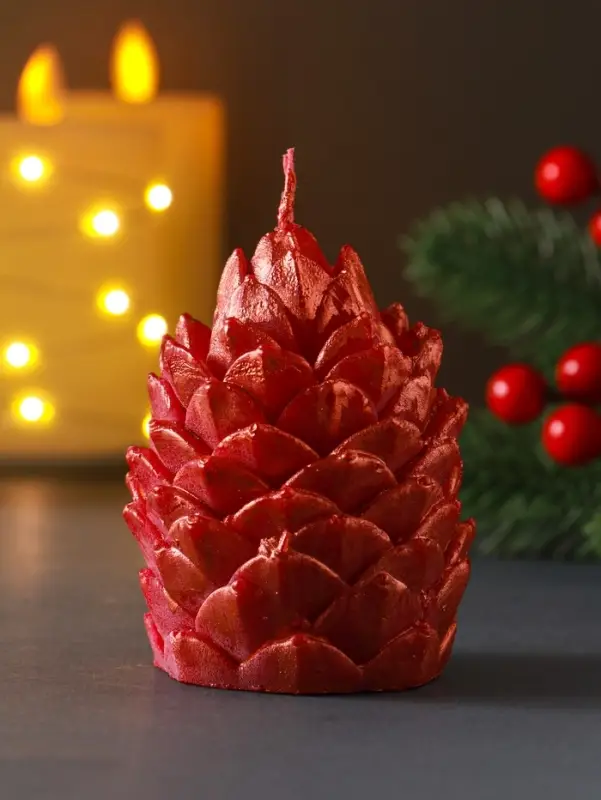 Свеча "Шишка 70*75 мм декор