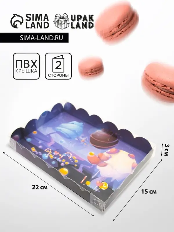 Коробочка для печенья, "Сладкая планета", 22 х 15 х 3 см