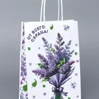 Пакет крафт, &laquo;От всего сердца&raquo;, 18&times;8&times;25 см