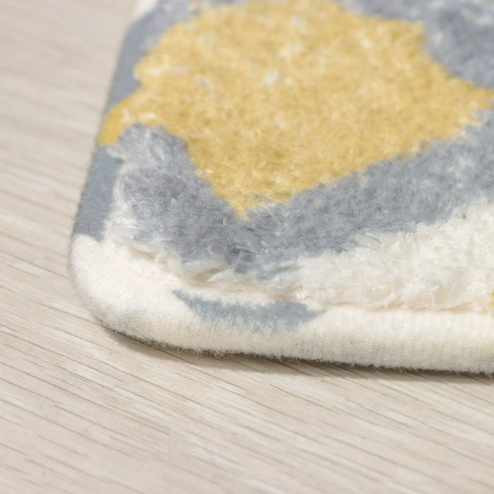 Коврик для ванной SAVANNA &laquo;Роиз&raquo;, 60&times;90 см, цвет горчично-серый