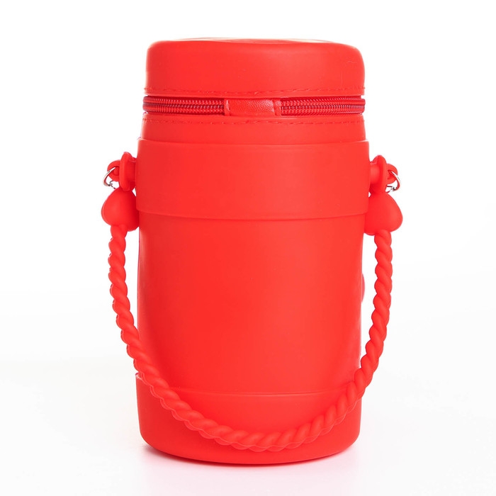 Сумка детская на молнии, наклейки МИКС, цвет красный