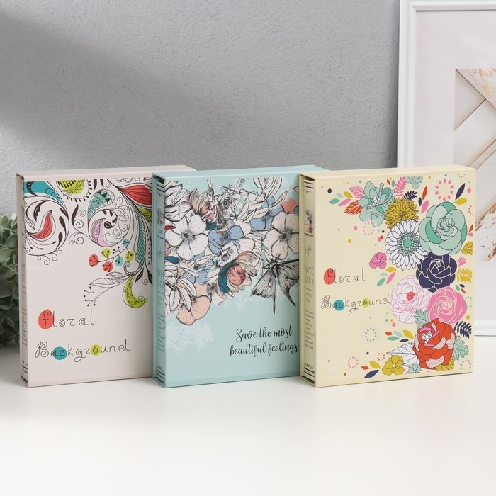 Фотоальбом на 80 фото 10х15 см "Цветочный орнамент" МИКС 23,5х19,5х4 см