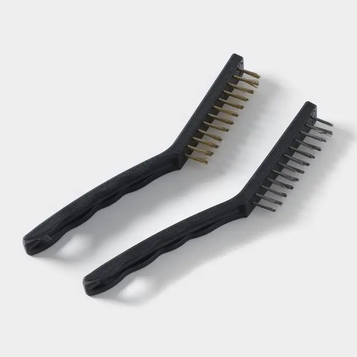 Набор щёток универсальных Доляна, 2 шт, 21&times;2&times;2,5 см, рабочая часть 8,5&times;1,5&times;1,5 см, цвет чёрный