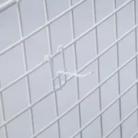 Крючок на сетку одинарный, d=3мм, L=6 см, цвет белый