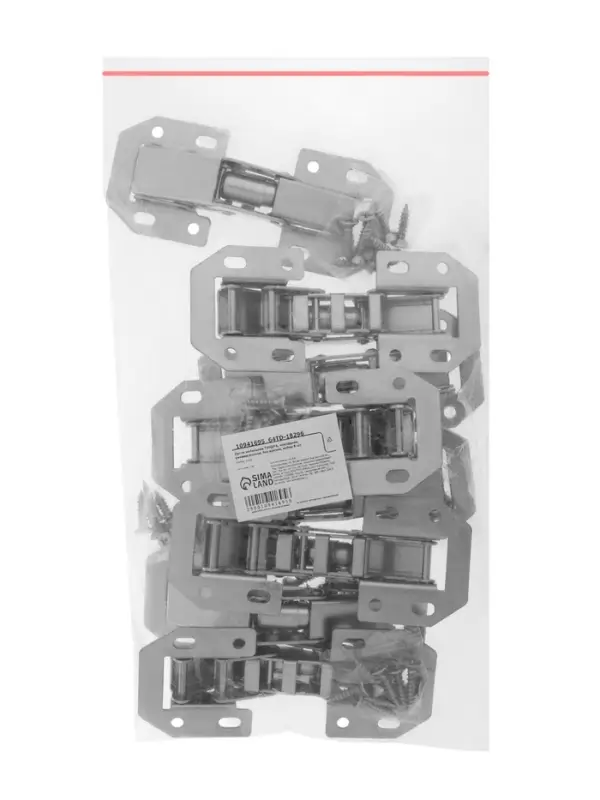 Петля мебельная ТУНДРА, накладная, универсальная, без врезки, набор 8 шт