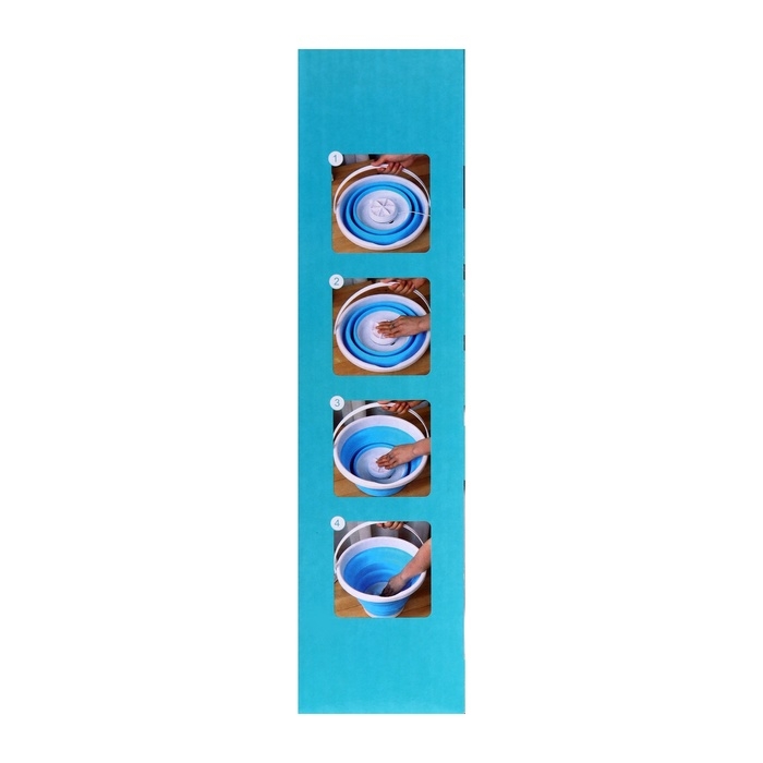 Портативная мини-стиральная машина LWM-02 с ведром 5 л, складная, голубая