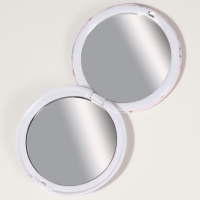 Зеркало складное &laquo;Единороги&raquo;, d = 7,3 см, с увеличением, цвет розовый