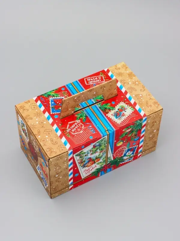 Коробка Новогодняя подарочная "Почта" 27 х 14,5 х 16 см