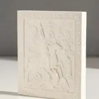 Икона с подвесом " Георгий победоносец" размер 12х10х2 см,гипс