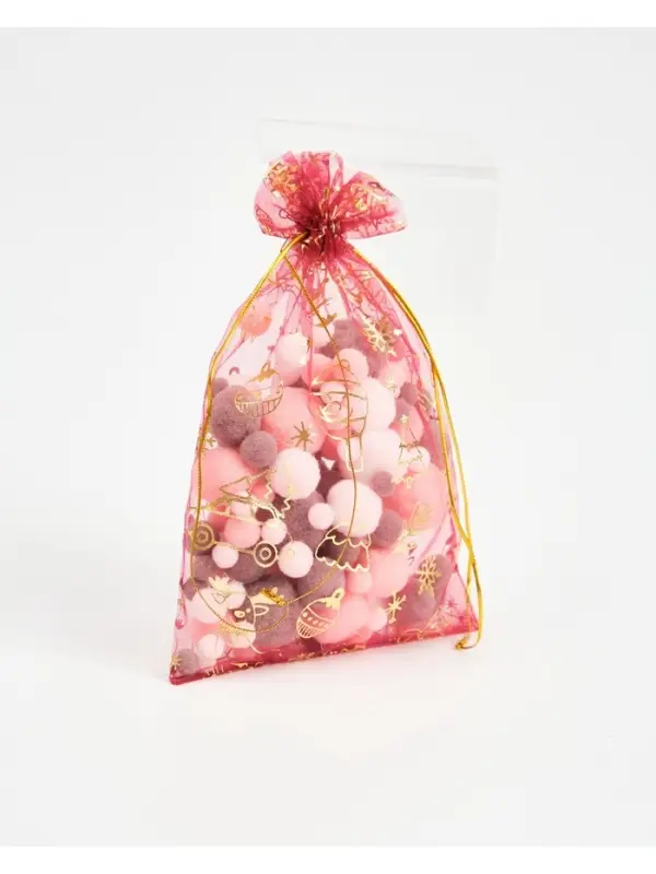 Мешочек подарочный органза &laquo;Новогоднее настроение&raquo;, 16 &times; 24 см