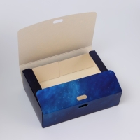 Новый год. Коробка подарочная новогодняя складная, упаковка, &laquo;Космическое воспоминания&raquo;, 16 &times; 12 &times; 5 см.