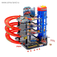 Парковка &laquo;Мега паркинг&raquo;, 6 металлических машин + коврик