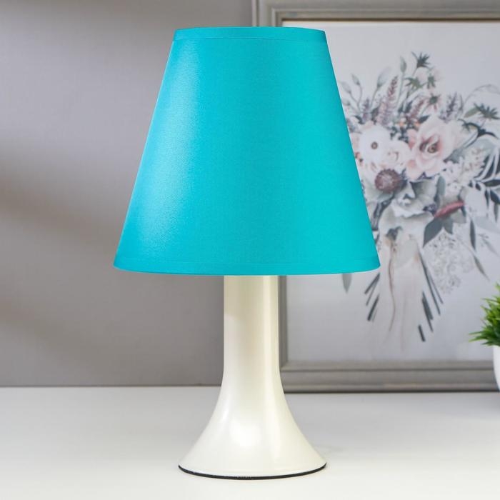 Лампа настольная 92204 1хЕ14 15Вт жемчуг/бирюзовый d=18 см, h=28,5 см RISALUX