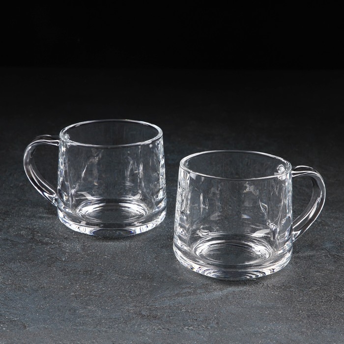Набор кружек стеклянных &laquo;Классика&raquo;, 2 предмета: 350 мл