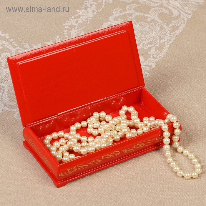 Шкатулка - купюрница &laquo;Розы&raquo;, красная, 8,5&times;17 см, лаковая миниатюра