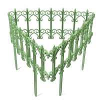 Ограждение декоративное, 25 &times; 180 см, 5 секций, пластик, салатовое, &laquo;Классика&raquo;